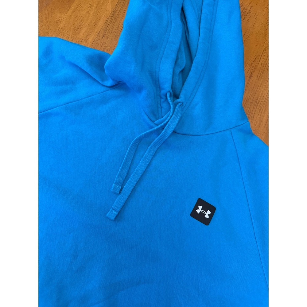 Under Armour Mens XL Rival Fleece Hoodie Turquoise Blue Loose Fit Sweatshirt